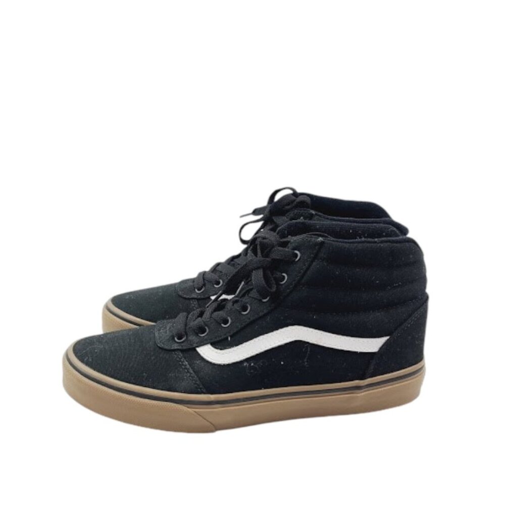 Vans Boy's Black Ward Hi Lace Up Gum Sole High-Top Athletic Sneaker Size 6